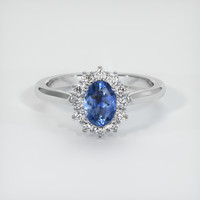 0.82 Ct. Sapphire Ring, 18K White Gold 1
