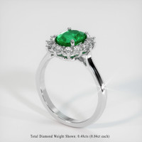 1.09 Ct. Emerald Ring, 18K White Gold 2