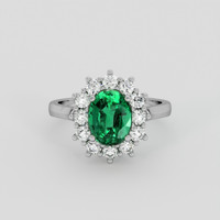 1.72 Ct. Emerald Ring, 18K White Gold 1