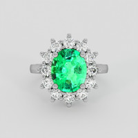 2.14 Ct. Emerald Ring, 18K White Gold 1