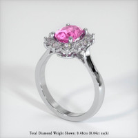 1.19 Ct. Pink Sapphire Ring, 18K White Gold 2