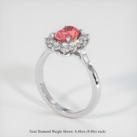1.39 Ct. Purplish Pink Sapphire Ring, 18K White Gold 2