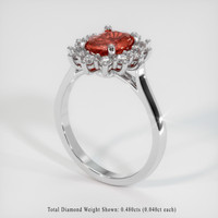 1.41 Ct. Padparadscha Sapphire Ring, 18K White Gold 2