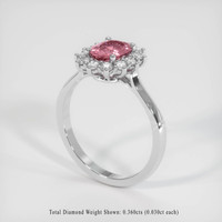 1.01 Ct. Padparadscha Sapphire Ring, 18K White Gold 2