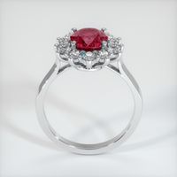2.55 Ct. Pinkish Red Ruby Ring, 18K White Gold 3