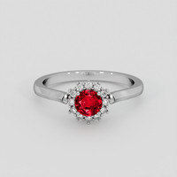 0.45 Ct. Ruby Ring, 18K White Gold 1