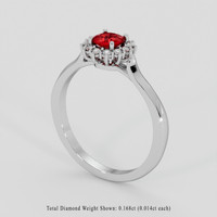 0.45 Ct. Ruby Ring, 18K White Gold 2