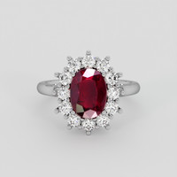 2.98 Ct. Ruby Ring, 18K White Gold 1