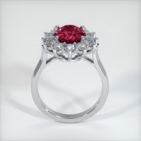2.92 Ct. Pinkish Red Ruby Ring, 18K White Gold 3