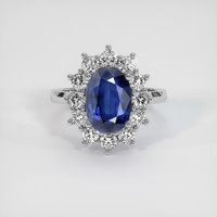 3.08 Ct. Sapphire Ring, 18K White Gold 1