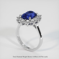 3.08 Ct. Sapphire Ring, 18K White Gold 2