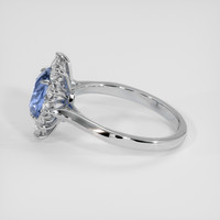 2.08 Ct. Blue Sapphire Ring, 18K White Gold 4