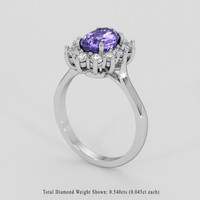 2.17 Ct. Purple Sapphire Ring, 18K White Gold 2
