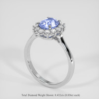 1.93 Ct. Blue Sapphire Ring, 18K White Gold 2