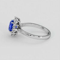 2.02 Ct. Blue Sapphire Ring, 18K White Gold 4