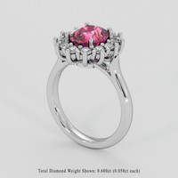 2.52 Ct. Purplish Pink Sapphire Ring, 18K White Gold 2