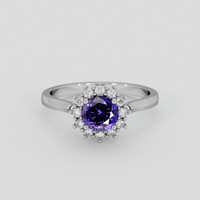 1.14 Ct. Bluish Purple Sapphire Ring, 18K White Gold 1