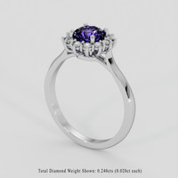 1.14 Ct. Bluish Purple Sapphire Ring, 18K White Gold 2