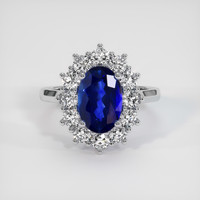2.65 Ct. Blue Sapphire Ring, 18K White Gold 1