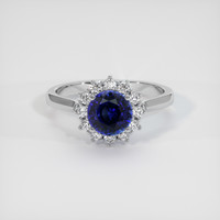 1.42 Ct. Sapphire Ring, 18K White Gold 1