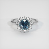 1.59 Ct. Sapphire Ring, 18K White Gold 1