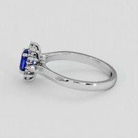 0.70 Ct. Blue Sapphire Ring, 18K White Gold 4