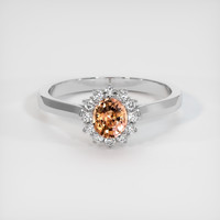 0.83 Ct. Sapphire Ring, 18K White Gold 1