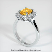 1.29 Ct. Sapphire Ring, 18K White Gold 2