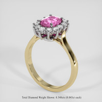2.01 Ct. Pink Sapphire Ring, 14K White & Yellow 2