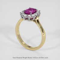 1.25 Ct. Purple Sapphire Ring, 14K White & Yellow 2