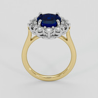 4.18 Ct. Blue Sapphire Ring, 14K White & Yellow 3