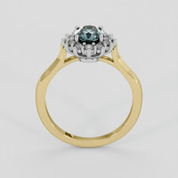 1.01 Ct. Greenish Blue Sapphire Ring, 14K White & Yellow 3