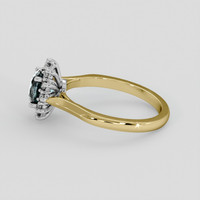 1.01 Ct. Greenish Blue Sapphire Ring, 14K White & Yellow 4
