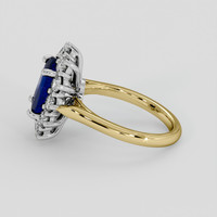4.18 Ct. Blue Sapphire Ring, 18K White & Yellow 4