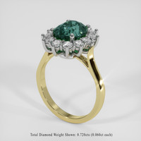 3.01 Ct. Greenish Blue Sapphire Ring, 18K White & Yellow 2