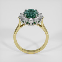 3.01 Ct. Greenish Blue Sapphire Ring, 18K White & Yellow 3