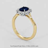 1.44 Ct. Blue Sapphire Ring, 18K White & Yellow 2