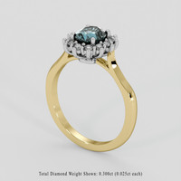 1.01 Ct. Greenish Blue Sapphire Ring, 18K White & Yellow 2