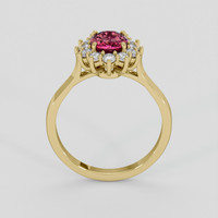 0.92 Ct. Purplish Pink Rhodolite Garnet Ring, 10K Yellow Gold 3