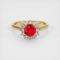 1.10 Ct. Pinkish Red Ruby Ring, 10K Yellow Gold 1