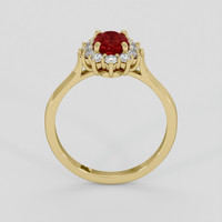 0.98 Ct. Ruby Ring, 10K Yellow Gold 3