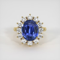 4.31 Ct. Blue Sapphire Ring, 10K Yellow Gold 1