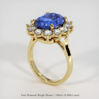4.31 Ct. Blue Sapphire Ring, 10K Yellow Gold 2