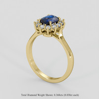 1.12 Ct. Blue Sapphire Ring, 10K Yellow Gold 2