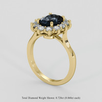 2.32 Ct. Greenish Blue Sapphire Ring, 10K Yellow Gold 2