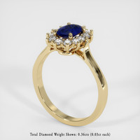 0.76 Ct. Sapphire Ring, 14K Yellow Gold 2
