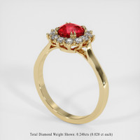 1.09 Ct. Ruby Ring, 14K Yellow Gold 2