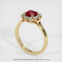 0.96 Ct. Ruby Ring, 14K Yellow Gold 2