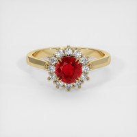 1.38 Ct. Ruby Ring, 14K Yellow Gold 1