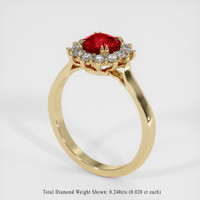 1.38 Ct. Ruby Ring, 14K Yellow Gold 2